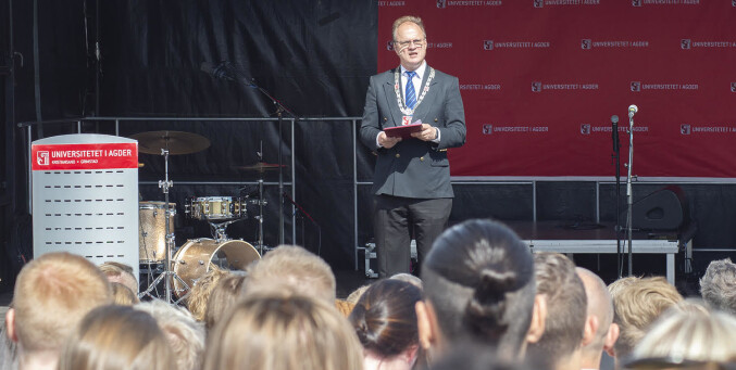 Rektor Frank Reichert ved studiestart på campus Grimstad i august. Foto: Saara Ojanen Rektor Frank Reichert ved studiestart på campus Grimstad i august. Foto: Saara Ojanen