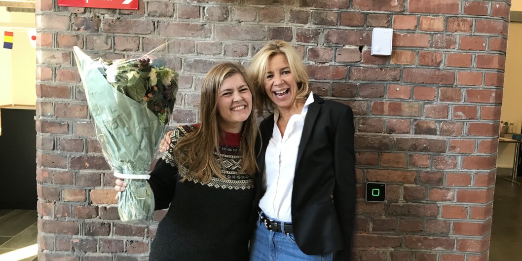 Prorektor for utdanning, Nina Waaler, sammen med årets student på OsloMet, Sunniva Myhrene Bråten. Foto: Johanne Severinsen Prorektor for utdanning, Nina Waaler, sammen med årets student på OsloMet, Sunniva Myhrene Bråten. Foto: Johanne Severinsen
