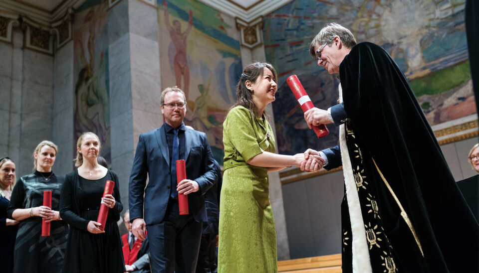Kvinner og menn har samme sannsynlighet for å gjøre karrierehopp i akademia, ifølge ny rapport. Her fra doktorgradspromosjon ved Universitetet i Oslo ifjor høst. Foto: Ketil Blom Haugstulen