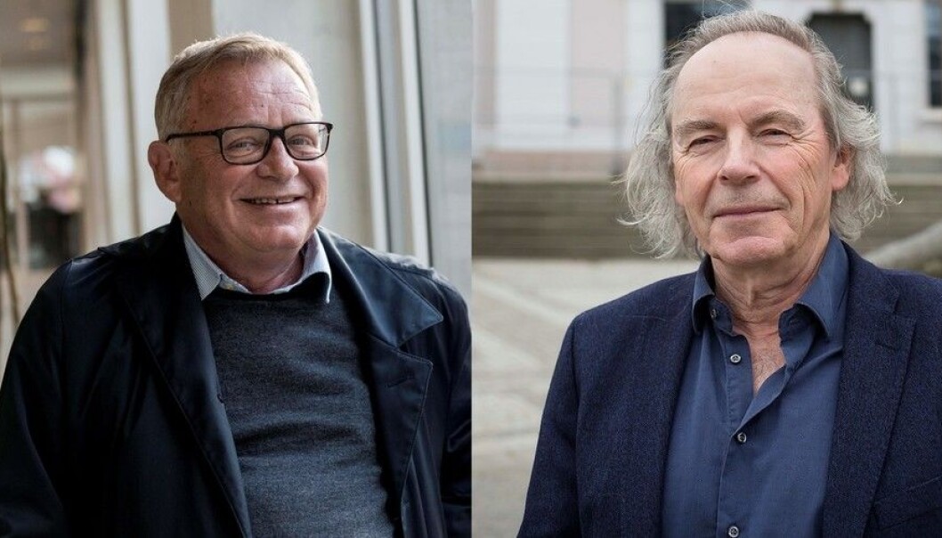 Terje Tvedts bok «Det internasjonale gjennombruddet» har utløst et svar, Jostein Gripsruds bok «Norsk hamskifte? En kritikk av Terje Tvedt, et betinget forsvar for godheten og en etterlysning av midtbanen i innvandringsdebatten». Fotomontasje: På Høyden, Foto: Tor Farstad/Silje Robinson Terje Tvedts bok «Det internasjonale gjennombruddet» har utløst et svar, Jostein Gripsruds bok «Norsk hamskifte? En kritikk av Terje Tvedt, et betinget forsvar for godheten og en etterlysning av midtbanen i innvandringsdebatten». Fotomontasje: På Høyden, Foto: Tor Farstad/Silje Robinson