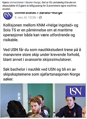 Skjermdump fra Facebook Skjermdump fra Facebook