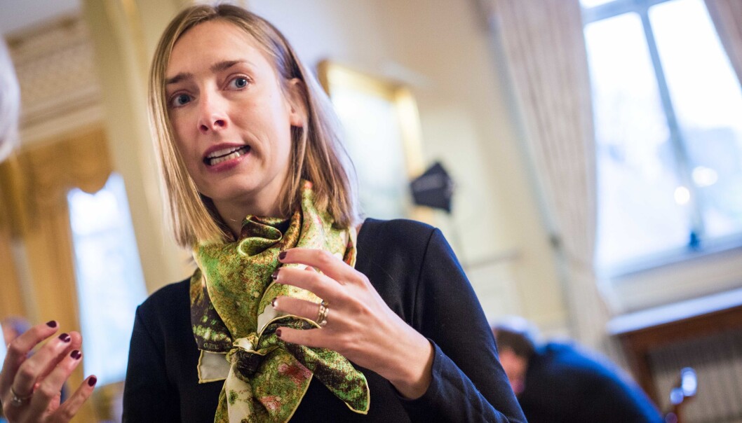 Forsknings- og høyere utdanningsminister Iselin Nybø kalles inn som vitne i rettssaken mellom Nils Rune Langeland og staten v/ Kunnskapsdepartementet. Foto: Siri Ø. Eriksen Forsknings- og høyere utdanningsminister Iselin Nybø kalles inn som vitne i rettssaken mellom Nils Rune Langeland og staten v/ Kunnskapsdepartementet. Foto: Siri Ø. Eriksen
