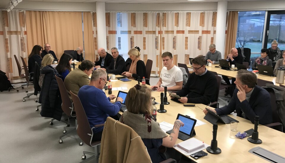 Styret for Universitetet i Sørøst-Norge samlet ved møtestart i Porsgrunn torsdag 22. november. Foto: Eva Tønnessen
