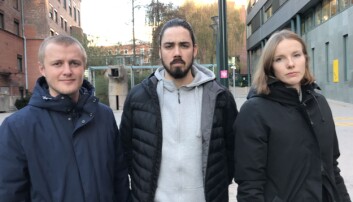 Studentledere klare for demonstrasjon: NSO-leder Håkon Randgaard Mikalsen, leder for Studentparlamentet ved OsloMet, Bjørn Harald Hegreberg Garborg og Susann Andora Biseth-Michelsen ved UiO-parlamentet. Studentledere klare for demonstrasjon: NSO-leder Håkon Randgaard Mikalsen, leder for Studentparlamentet ved OsloMet, Bjørn Harald Hegreberg Garborg og Susann Andora Biseth-Michelsen ved UiO-parlamentet.