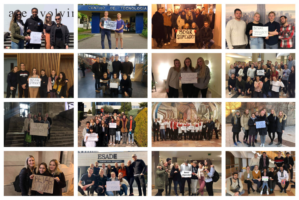 Prtoesterer mot stipendomlegging: Fra venstre: Melbourne, Rio de Janeiro, Riga, San Fransisco, Exeter, München, LA, Krakow, Leeds, Madrid, Pecs, Stockholm, Barcelona x 2, Poznan, Bydgoszcz. Fotomontasje: ANSA Prtoesterer mot stipendomlegging: Fra venstre: Melbourne, Rio de Janeiro, Riga, San Fransisco, Exeter, München, LA, Krakow, Leeds, Madrid, Pecs, Stockholm, Barcelona x 2, Poznan, Bydgoszcz. Fotomontasje: ANSA