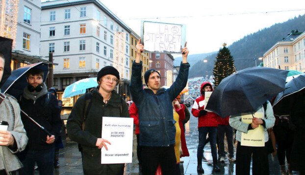 Studentprotest i Bergen. Foto: Njord V. Svendsen Studentprotest i Bergen. Foto: Njord V. Svendsen