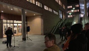 Markering mot stipendomlegging ved UiT. Foto: Privat Markering mot stipendomlegging ved UiT. Foto: Privat