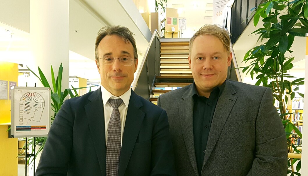 Johann Roppen (t.v.) tar fire nye år som rektor, og får Odd Helge Mjellem Tonheim som ny prorektor. Foto: Høgskulen i Volda Johann Roppen (t.v.) tar fire nye år som rektor, og får Odd Helge Mjellem Tonheim som ny prorektor. Foto: Høgskulen i Volda