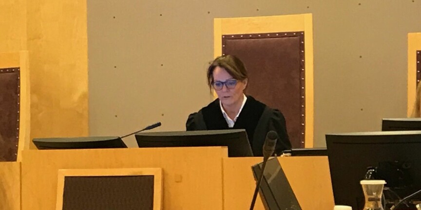 Dommer Elisabeth Jordan Ramstad administrerer retten i tvistesaken mellom Nils Rune Langeland og staten. Foto: Tove Lie