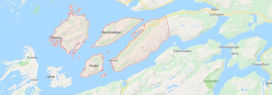 Nesna kommune. Skjermdump fra Google maps. Nesna kommune. Skjermdump fra Google maps.
