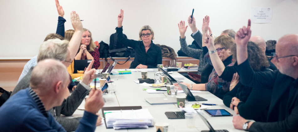 Her vedtar daværende styre ved Høgskolen i Oslo og Akershus (HiOA) i 2014 ansatt rektor og ekstern styreleder med 10 mot 1 stemme. Foto: Skjalg Bøhmer Vold Her vedtar daværende styre ved Høgskolen i Oslo og Akershus (HiOA) i 2014 ansatt rektor og ekstern styreleder med 10 mot 1 stemme. Foto: Skjalg Bøhmer Vold