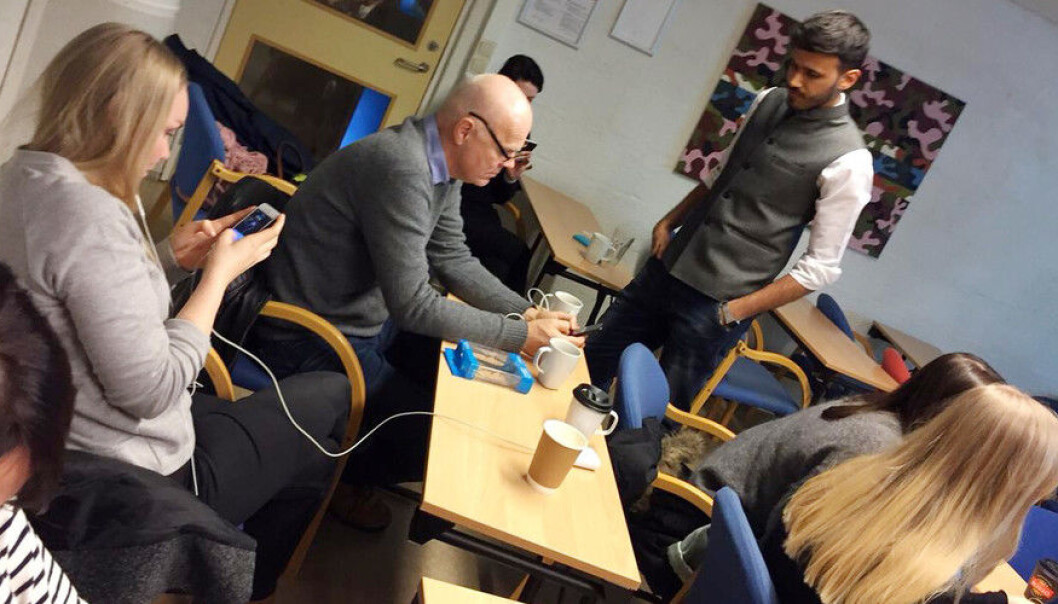 Journaliststudentene ved UiB holder til i Media City Bergen, tett på bransjen. Her fra en workshop med snapchat-journalisten Yusuf Omar i 2017. Foto Astrid Gynnild/UiB Journaliststudentene ved UiB holder til i Media City Bergen, tett på bransjen. Her fra en workshop med snapchat-journalisten Yusuf Omar i 2017. Foto Astrid Gynnild/UiB