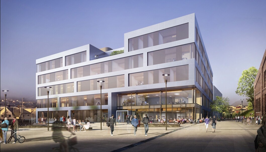 Slik skal det bli: Nybygget på Kronstad i Bergen. Foto: L2 Arkitekter/HVL Slik skal det bli: Nybygget på Kronstad i Bergen. Foto: L2 Arkitekter/HVL