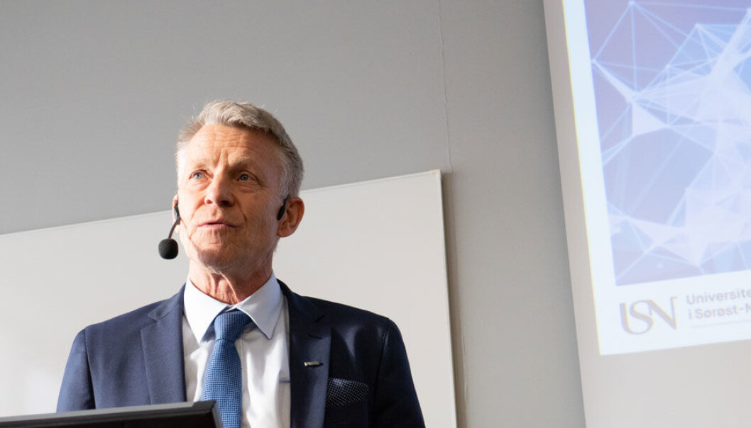 Prorektor Kristian Bogen åpnet prosjektsamlingen i Vestfold for Horisont 2020-prosjektet USN-leder. Foto: Jan-Henrik Kulberg / USN Prorektor Kristian Bogen åpnet prosjektsamlingen i Vestfold for Horisont 2020-prosjektet USN-leder. Foto: Jan-Henrik Kulberg / USN