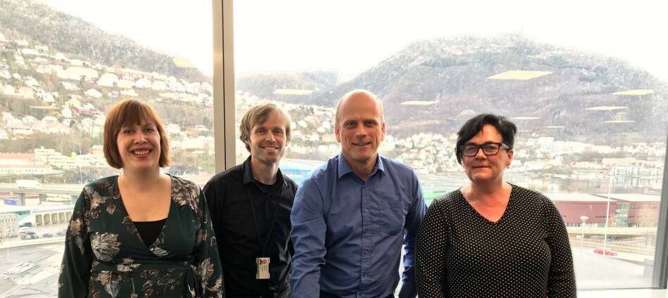 (F.v.) Hilde Kristin Strand, Njord Svendsen, Dag Hellesund og Tove Lie var med på relansering av På Høyden i Media City Bergen tirsdag. På Høyden er nå en del av Khrono. Foto: Øystein Fimland (F.v.) Hilde Kristin Strand, Njord Svendsen, Dag Hellesund og Tove Lie var med på relansering av På Høyden i Media City Bergen tirsdag. På Høyden er nå en del av Khrono. Foto: Øystein Fimland