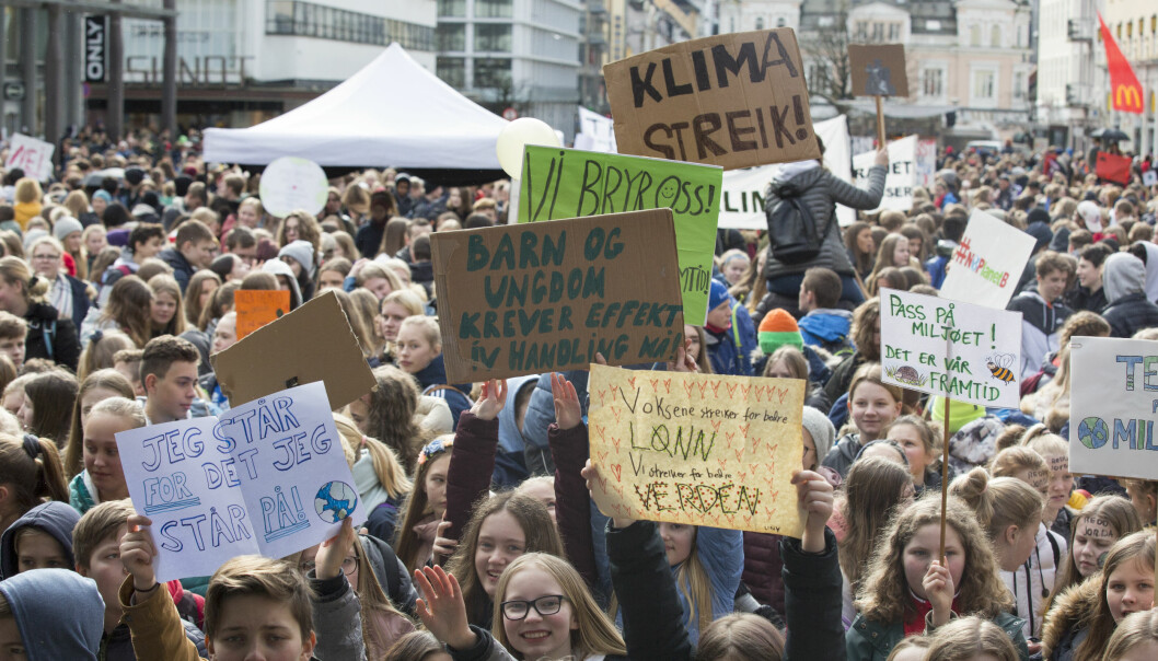 Tusenvis av skoleelever i Bergen streiket for klimahandling i forrige uke. Foto: Silje Katrine Robinson