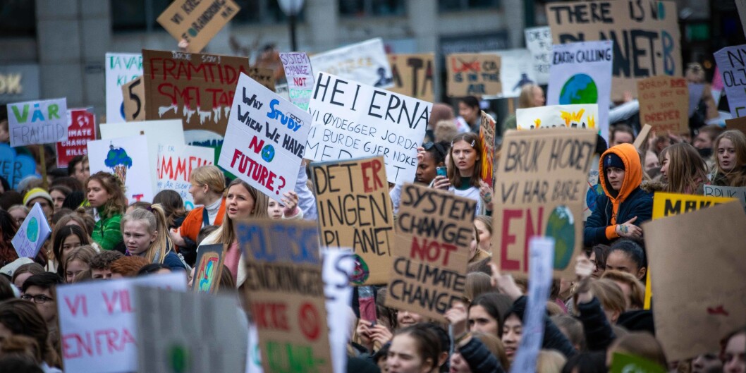 Skolestreik for klima foran Stortinget, 22. mars. Foto: Siri Øverland Eriksen Skolestreik for klima foran Stortinget, 22. mars. Foto: Siri Øverland Eriksen