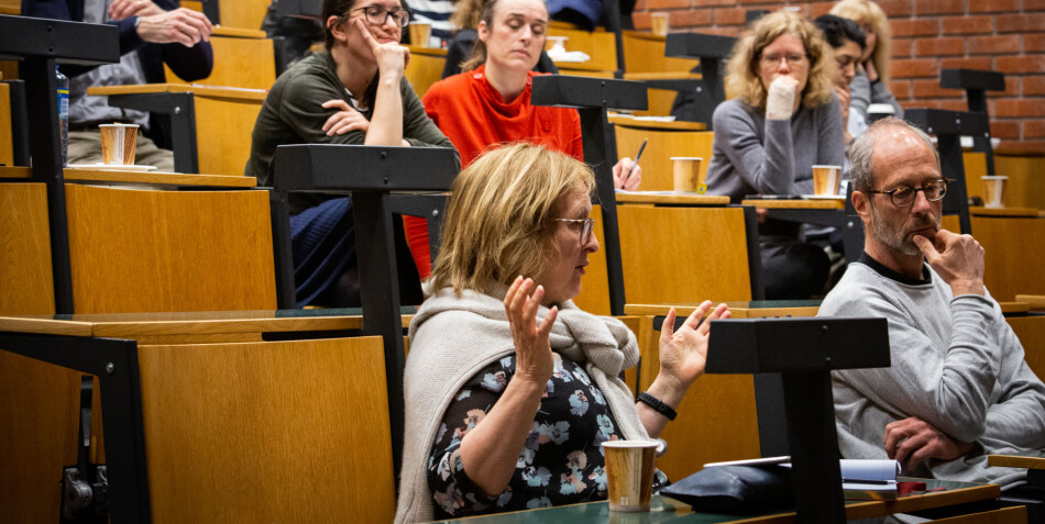 Prorektor Gro Bjørnerud Mo fulgte nøye med i strategidebatt om mangfold og likestilling. Foto: Runhild Heggem Prorektor Gro Bjørnerud Mo fulgte nøye med i strategidebatt om mangfold og likestilling. Foto: Runhild Heggem