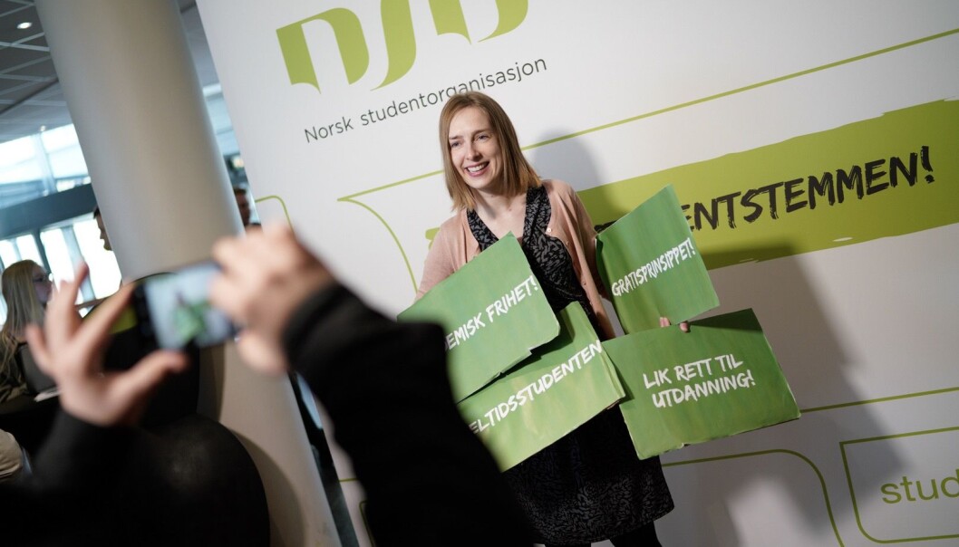 Forsknings- og høyere utdanningsminister Iselin Nybø hadde gode nyheter til NSOs landsmøte i Tønsberg: Lovfestet rett til studentombud. Foto: Ketil Blom Haugstulen Forsknings- og høyere utdanningsminister Iselin Nybø hadde gode nyheter til NSOs landsmøte i Tønsberg: Lovfestet rett til studentombud. Foto: Ketil Blom Haugstulen