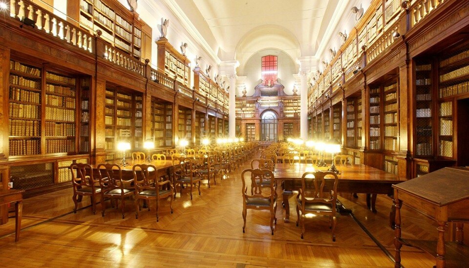 Biblioteket ved Universitetet i Bologna i Italia, Europas eldste universitet.