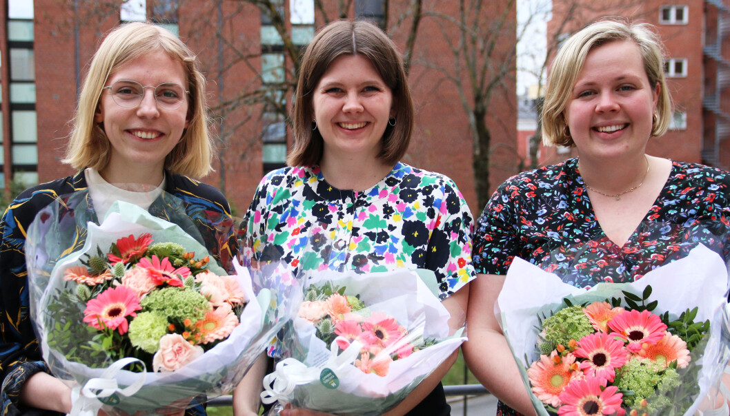 Den nye ledelsen i SAIH: Nestleder Rebekka Ringholm, leder Sunniva Folgen Høiskar og nestleder Marte Mørk. Foto: Sverre Ø. Eikill/SAIH Den nye ledelsen i SAIH: Nestleder Rebekka Ringholm, leder Sunniva Folgen Høiskar og nestleder Marte Mørk. Foto: Sverre Ø. Eikill/SAIH