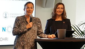 Sintef-direktør Alexandra Bech Gjørv og Norce-direktør Elisabeth M. Støle. Foto: Ole Marius Kvamme, UiB Sintef-direktør Alexandra Bech Gjørv og Norce-direktør Elisabeth M. Støle. Foto: Ole Marius Kvamme, UiB