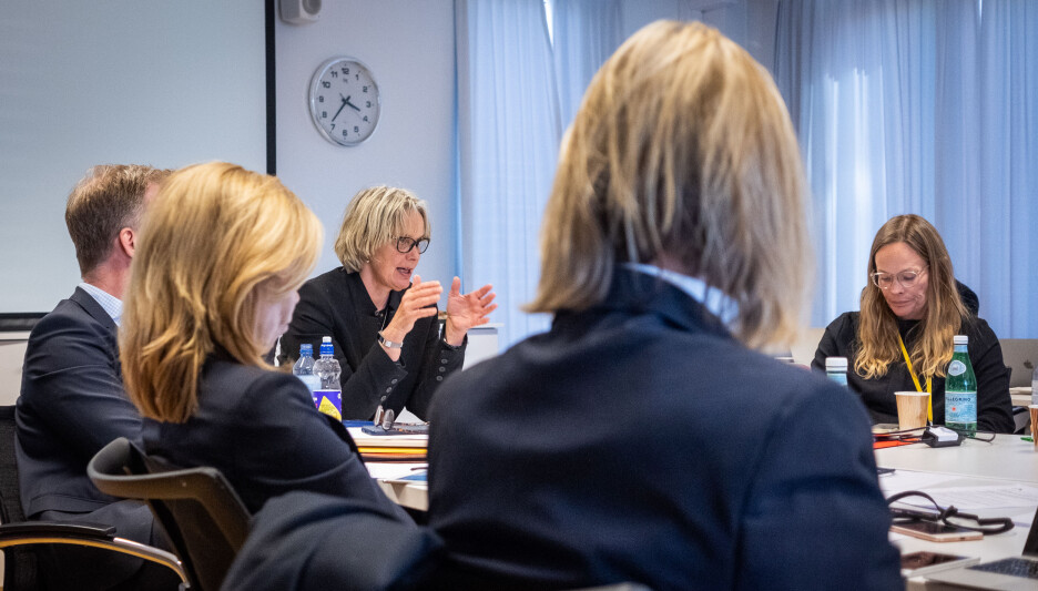 Styreleder Trine Syvertsen under styremøtet i dag. Syvertsen støtter innføring av fakultetsstyrer. Foto: Torkjell Trædal Styreleder Trine Syvertsen under styremøtet i dag. Syvertsen støtter innføring av fakultetsstyrer. Foto: Torkjell Trædal