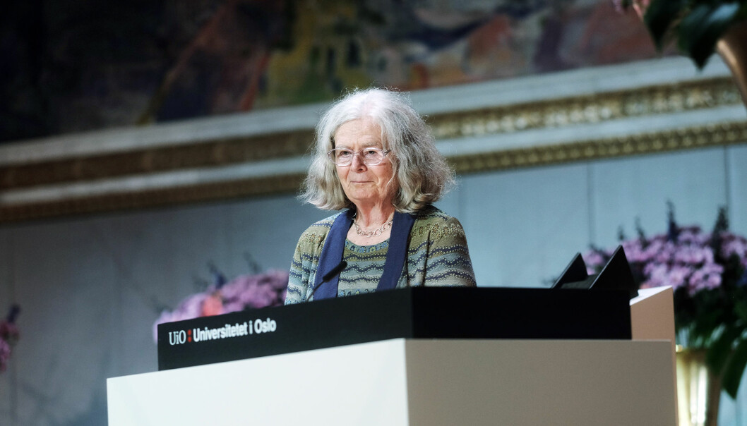 Karen Uhlenbeck mottok Abelprisen på 6 millioner kroner tirsdag. Foto: Ketil Blom Haugstulen