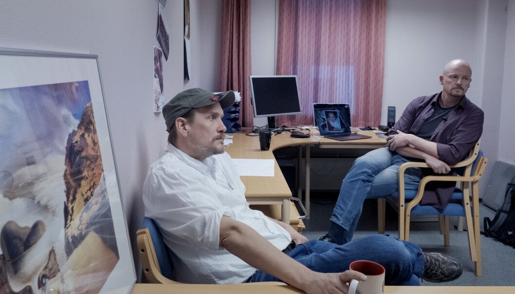 Trond Olav Skevik (tli høgre) meiner fagtilbodet blir skadelidande i mange år som resultat av flyttinga av medifaga til Levanger. Opphavleg var planen å bygge opp den teknologi-orienterte utdanninga i storsatsinga InnoCamp i Steinkjer. Her er Skevik fotografert saman med kollega Steven Ford i 2019. Foto: Paul S. Amundsen Trond Olav Skevik (tli høgre) meiner fagtilbodet blir skadelidande i mange år som resultat av flyttinga av medifaga til Levanger. Opphavleg var planen å bygge opp den teknologi-orienterte utdanninga i storsatsinga InnoCamp i Steinkjer. Her er Skevik fotografert saman med kollega Steven Ford i 2019. Foto: Paul S. Amundsen