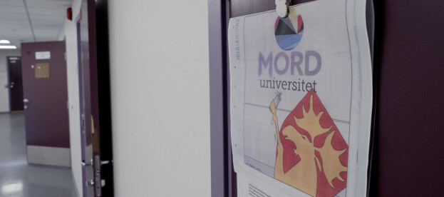 Ei etter kvart vanleg feilstaving ved Nord universitet. Foto: Paul S. Amundsen Ei etter kvart vanleg feilstaving ved Nord universitet. Foto: Paul S. Amundsen