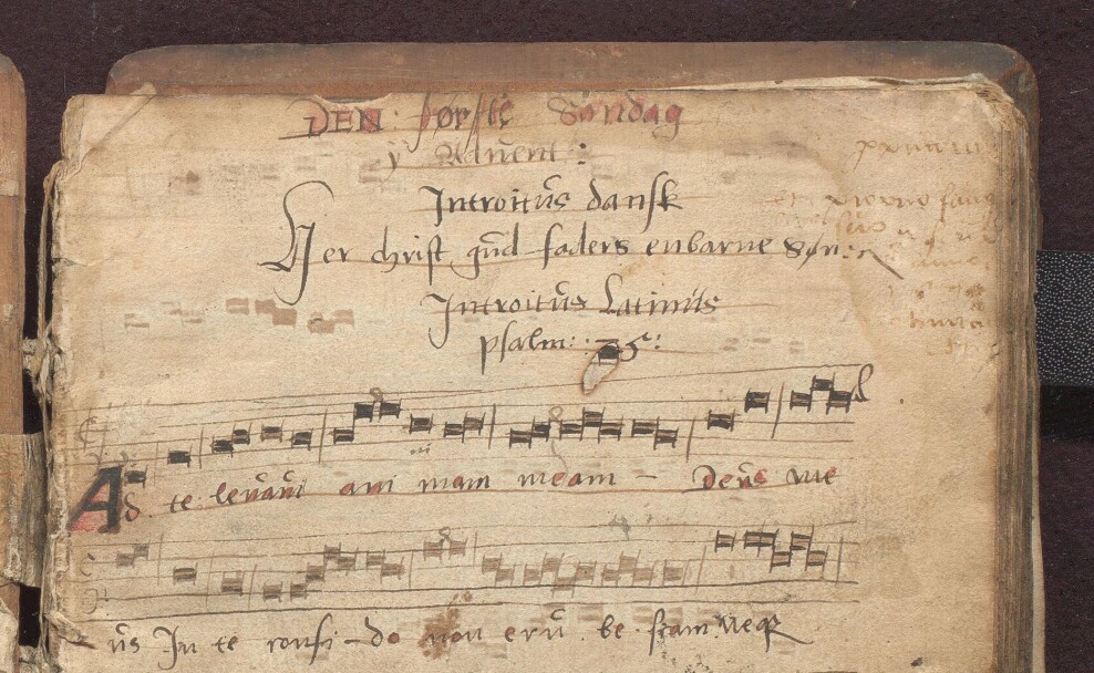 Detalj fra 1500-talls Graduale i Manuskriptsamlingen (ubb-ms-0066).