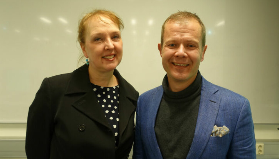 Marian Konow Lund og Maria Konow Lund og Rune Halvorsen ble feiret ta de begge mottok Marie Skłodowska-Curie stipend. Foto: HiOA/OsloMet