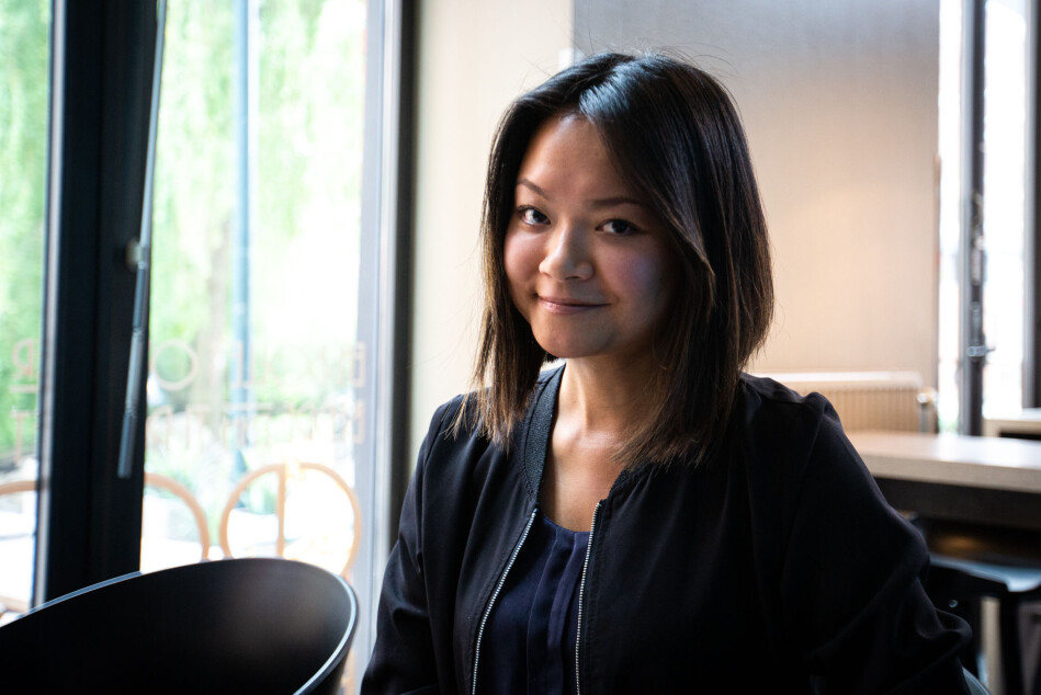 Winnie Poon var med og stiftet startup-bedriften SKIE, som produserer gardiner med solceller. Bedriftens motto er at der det er et vindu, er det potensial, sier Poon. Foto: Runhild Heggem Winnie Poon var med og stiftet startup-bedriften SKIE, som produserer gardiner med solceller. Bedriftens motto er at der det er et vindu, er det potensial, sier Poon. Foto: Runhild Heggem