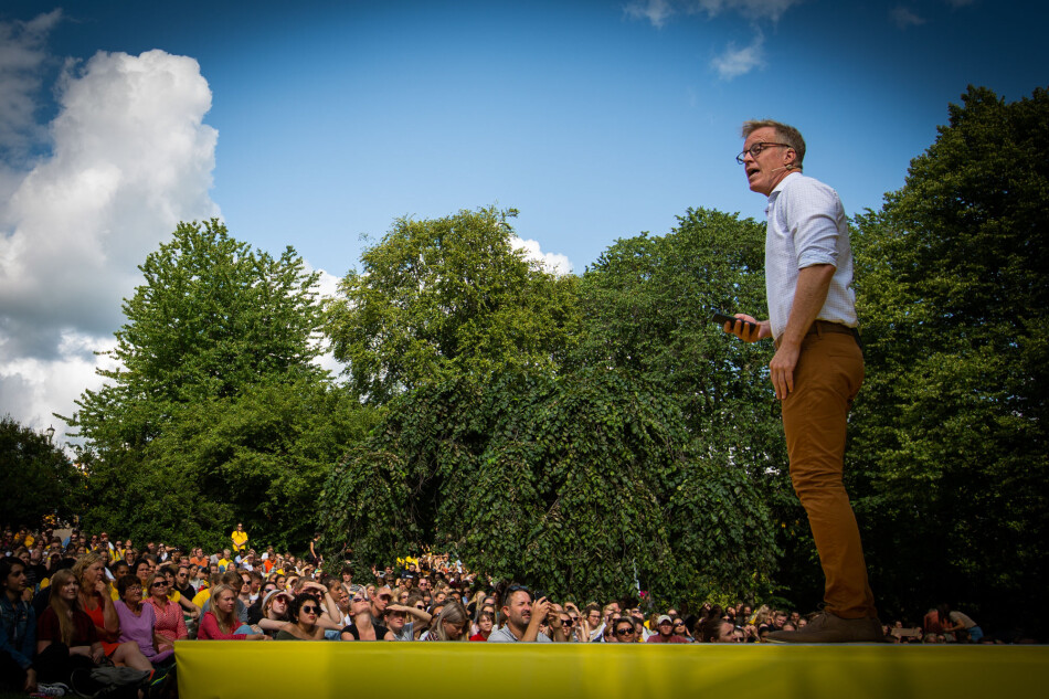 Dere er universitetsstudenter. Det er stort. Det er et klokt valg, og det er noe å være stolt av, talte rektor Curt Rice til OsloMets nye studenter. Foto: Runhild Heggem Dere er universitetsstudenter. Det er stort. Det er et klokt valg, og det er noe å være stolt av, talte rektor Curt Rice til OsloMets nye studenter. Foto: Runhild Heggem