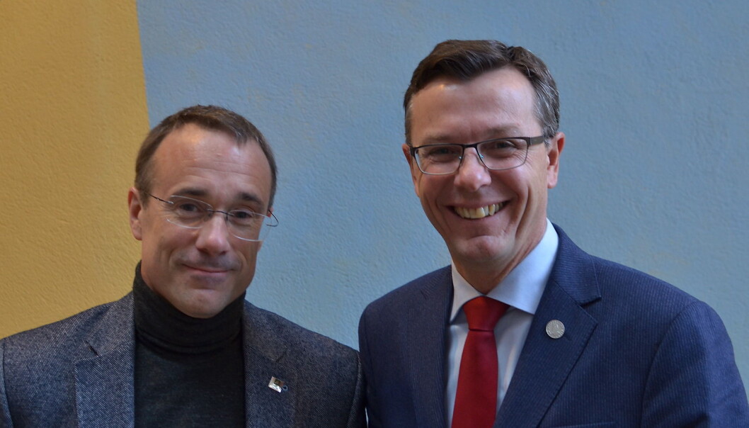 Både Volda-rektor Johann Roppen og UiB-rektor Dag Rune Olsen er opne for organisk vekst i framtida. Både Volda-rektor Johann Roppen og UiB-rektor Dag Rune Olsen er opne for organisk vekst i framtida.