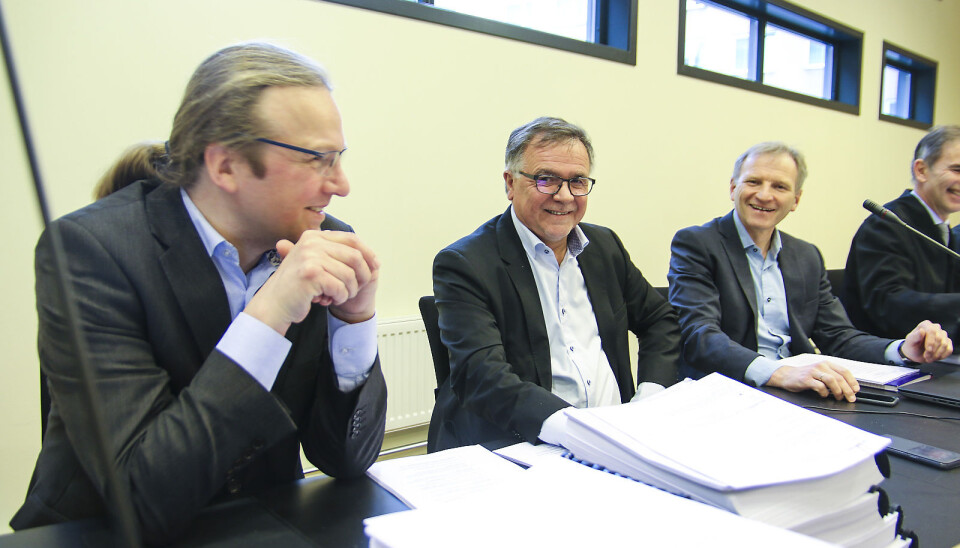 Disse tre kan ha gitt Bergen et dårlig rykte blant medisinske investorer, mener en professor i medisin som lenge har vært kritisk til opprydningen i Innovest. Trond Søreide (til venstre), Kjell Bernstrøm og Eivind Hansen møtte som partsrepresentanter da Innovest, Universitetet i Bergen og Helse Bergen gikk på nok et tap i retten.