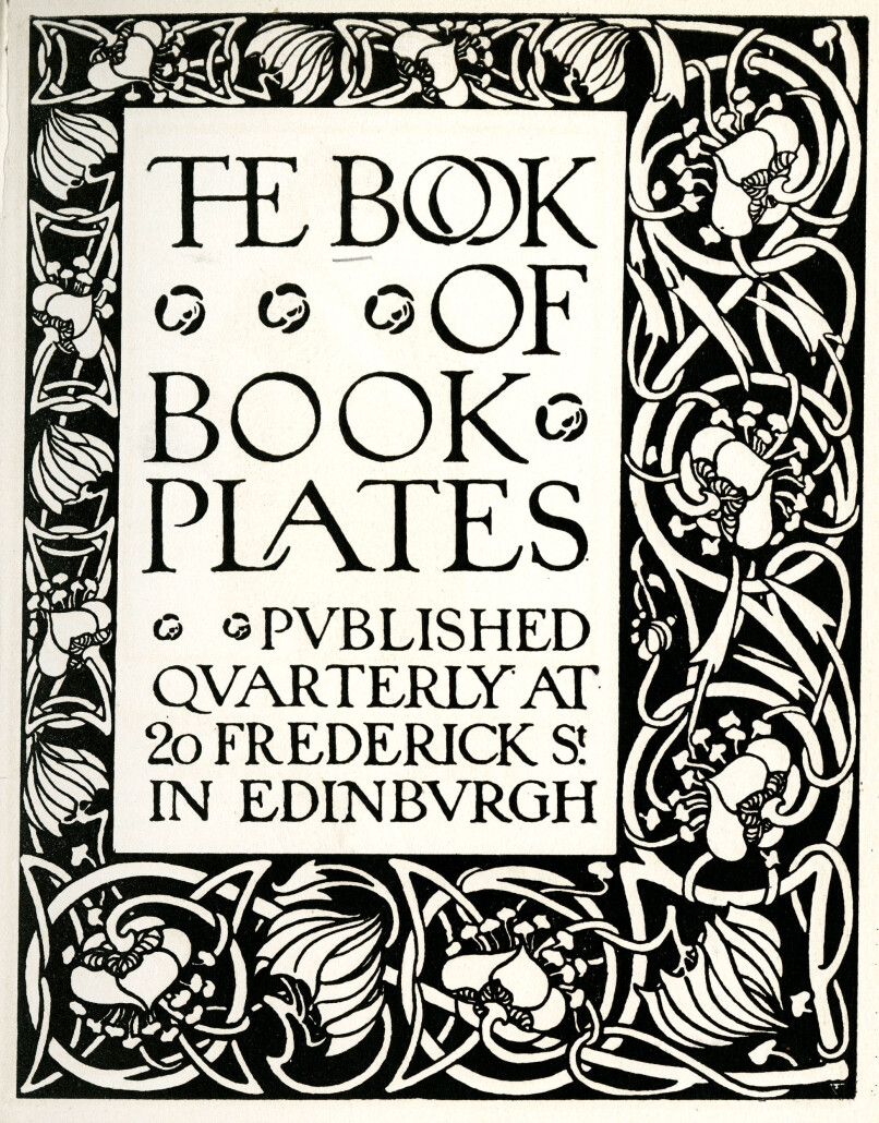 Tittelblad fra «The Book of Bookplates», laget av Joseph W. Simpson, 1900-1902.