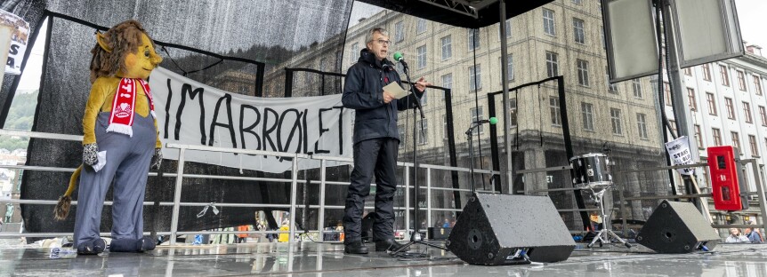 Klimaforsker Helge Drange var blant stemmene under Klimabrølet som ble arrangert i Bergen og flere norske byer fredag. Foto: Tor Farstad