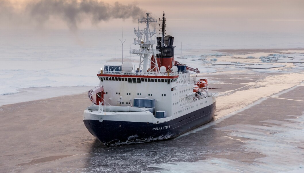Det tyske forskingsskipet Polarstern skal frysa fast i isen. Foto: Alfred-Wegener-Institut / Mario Hoppmann
