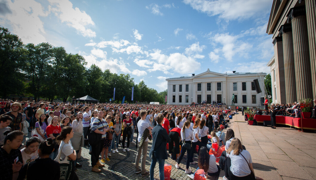 Studiestart ved Universitetet i Oslo, høsten 2019. Dekan og studiedekan på Det matematisek naturvitenskapelig fakultet stiller spørsmål ved om frafallstallene som ligger til grunn for å si at utdanningene har for dårlig kvalitet, er korrekte. Foto: Runhild Heggem Studiestart ved Universitetet i Oslo, høsten 2019. Dekan og studiedekan på Det matematisek naturvitenskapelig fakultet stiller spørsmål ved om frafallstallene som ligger til grunn for å si at utdanningene har for dårlig kvalitet, er korrekte. Foto: Runhild Heggem