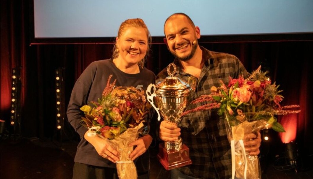 Kristina Junttila Valkoinen og Joseph Diab skal representere UiT under helgens nasjonale finale i Forsker Grand Prix i Stavanger Foto: David Jensen / UiT Kristina Junttila Valkoinen og Joseph Diab skal representere UiT under helgens nasjonale finale i Forsker Grand Prix i Stavanger Foto: David Jensen / UiT