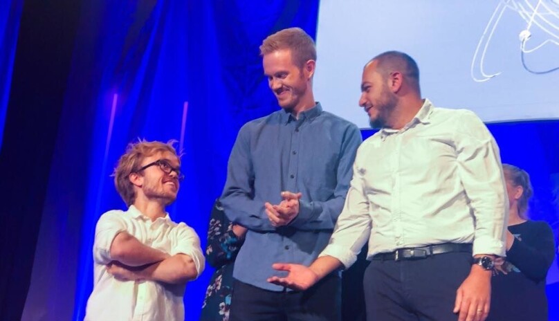 De tre superfinalistene. F.v: Didrik Hjertaker Grevskott, Daniel Vethe og Joseph Diab. Foto: Ynge Vogt / UiO