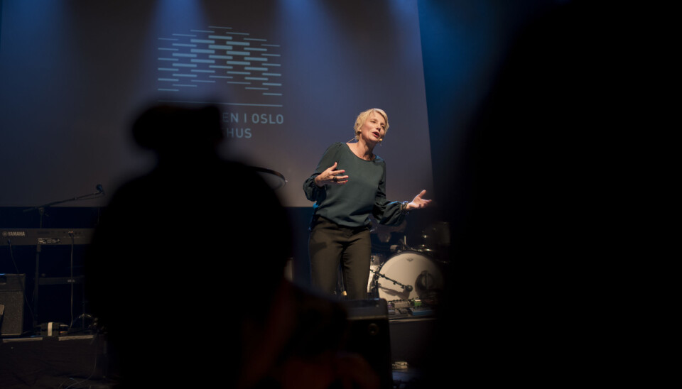 Guro Ødegård har startet i sin ny stilling som direktør for Velferdsforskningsinstituttet NOVA. Her avbildet på kick off-arrangementet for ansatte ved OsloMet i 2017. Foto: Skjalg Bøhmer Vold / OsloMet