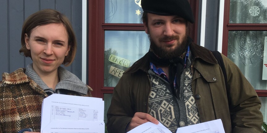 Mona S. Mehus og Eivind Rindal har sett i gang ein underskriftskampanje for å behalde Barbara Krawcowicz ved NTNU. Foto: Privat