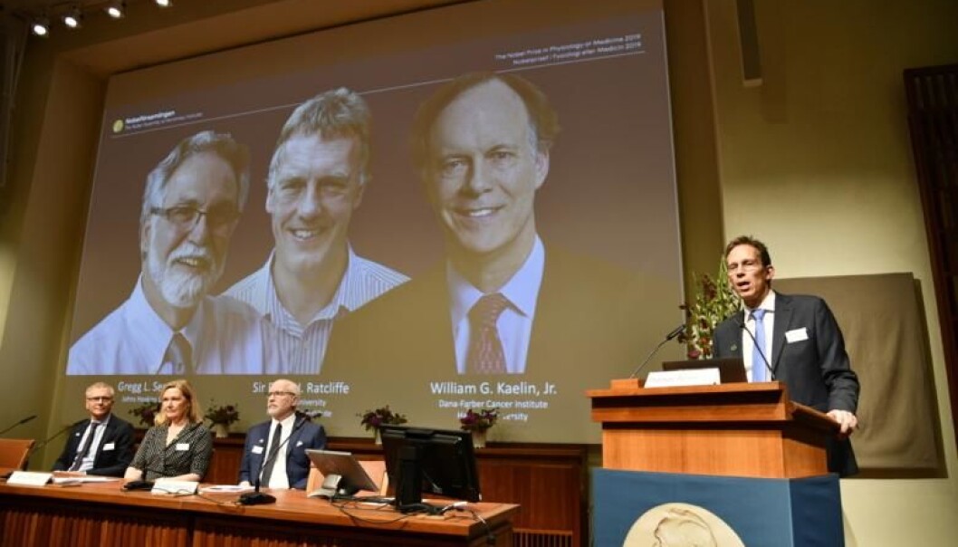 Fra offentliggjøringen av nobelprisen i medisin mandag 7. oktober på Karolinska Institutet. Foto: Erik Flyg, KI Fra offentliggjøringen av nobelprisen i medisin mandag 7. oktober på Karolinska Institutet. Foto: Erik Flyg, KI