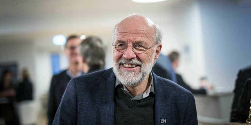 Petter Aasen (66) søker fire nye år som rektor ved Universitetet i Sørøst-Norge. Foto: Siri Øverland Eriksen