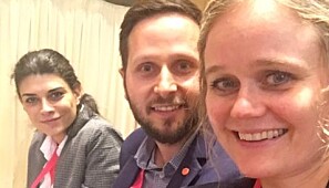 Thea Selliaas Thorsen saman med to av sine akademi-kollegaer under møtet i Barcelona i oktober. Foto: Privat Thea Selliaas Thorsen saman med to av sine akademi-kollegaer under møtet i Barcelona i oktober. Foto: Privat