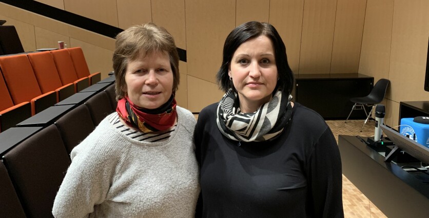 Signe Kroken og Marit Dahle er ledere i Norsk tjenestemannslag ved henholdsvis NMBU og UiT Norges arktiske universitet. De jobber for å få lagt dødt forslaget om overføring av universitetenes eiendommer til Statsbygg. Foto: NTL