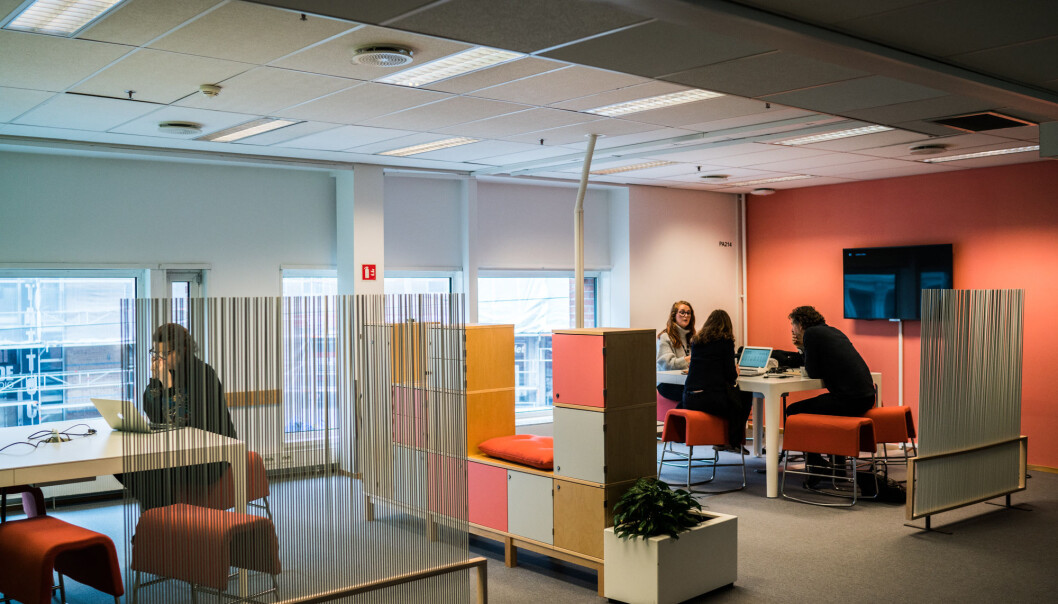 Åpent kontorlandskap på OsloMet P46. Åpent kontorlandskap på OsloMet P46.