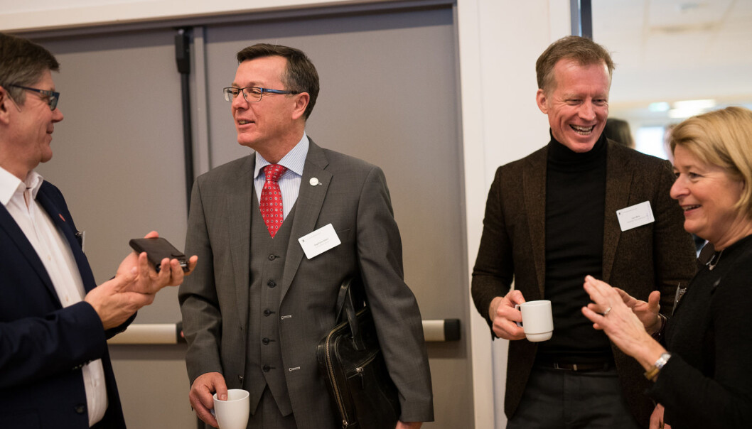 Svein Stølen og Dag Rune Olsen (til venstre) har ikkje studentar i sine leiargrupper. Det har Curt Rice og Anne Husebekk. Svein Stølen og Dag Rune Olsen (til venstre) har ikkje studentar i sine leiargrupper. Det har Curt Rice og Anne Husebekk.